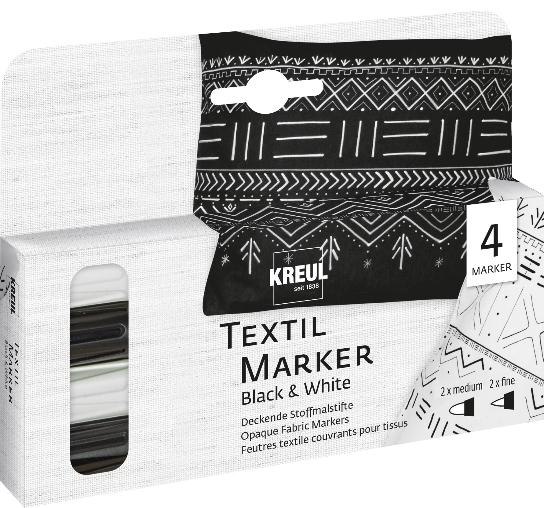 KREUL Penna tessuto opak set á 4pz prezzo black & white netto