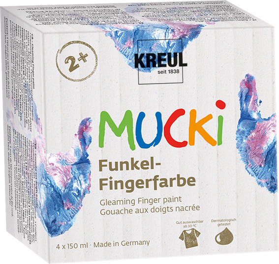 KREUL Mucki funkel-pittura a dita per bambini set á 4pz 150 ml prezzo netto