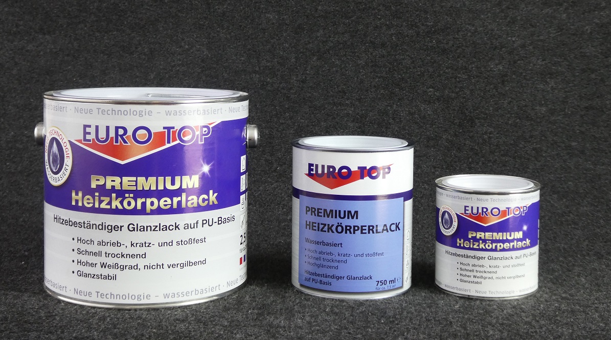EUROTOP Premium Heizkörperlack wässrig, weiß 375ml. (3)