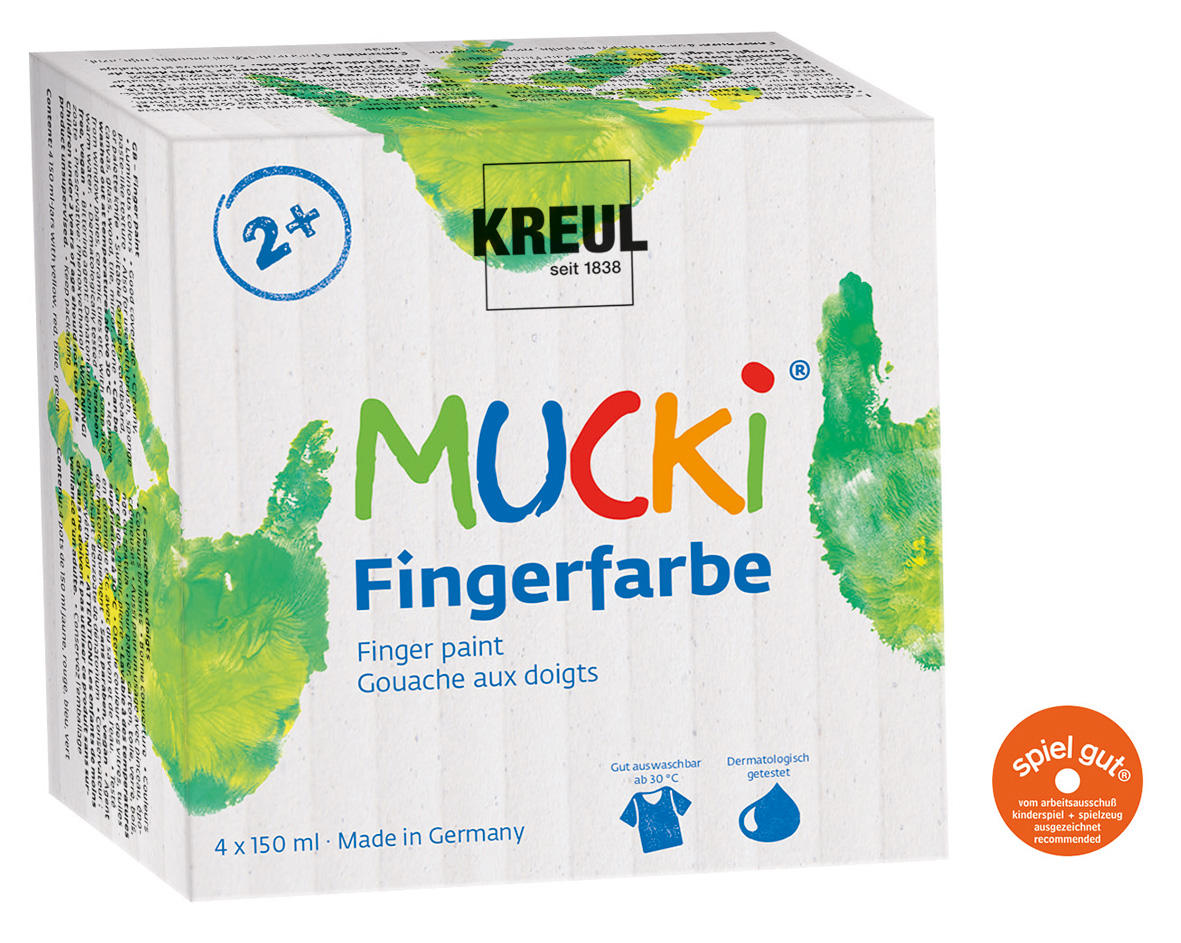KREUL Mucki pittura a dita per bambini set á 4pz 150 ml prezzo netto
